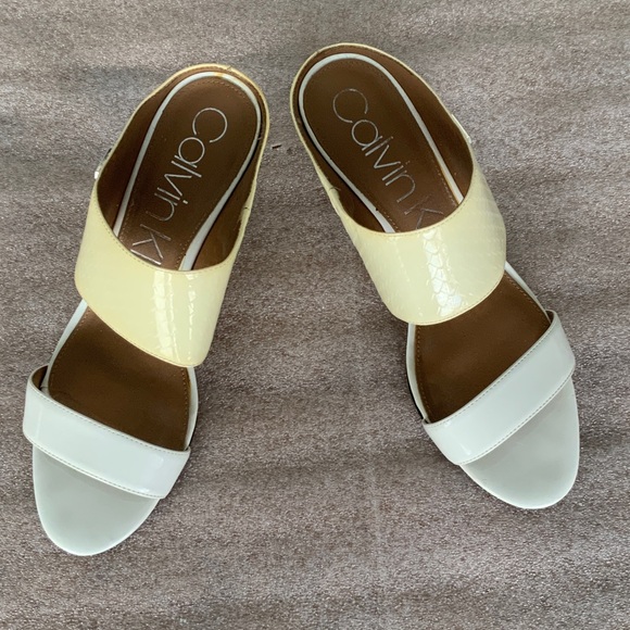 Calvin Klein Women's Cream and White Mules - Picture 2 of 6